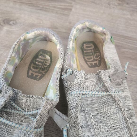 Hey Dude Womens Wendy Casual Slip On Shoes Size 8 Gray Stretch Pearl River - Picture 7 of 9